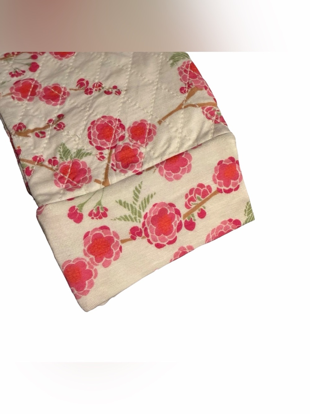 NEW Kate Quinn quilted cuffed pant pink cherry blossom 🌸 bamboo - Picture 4 of 7